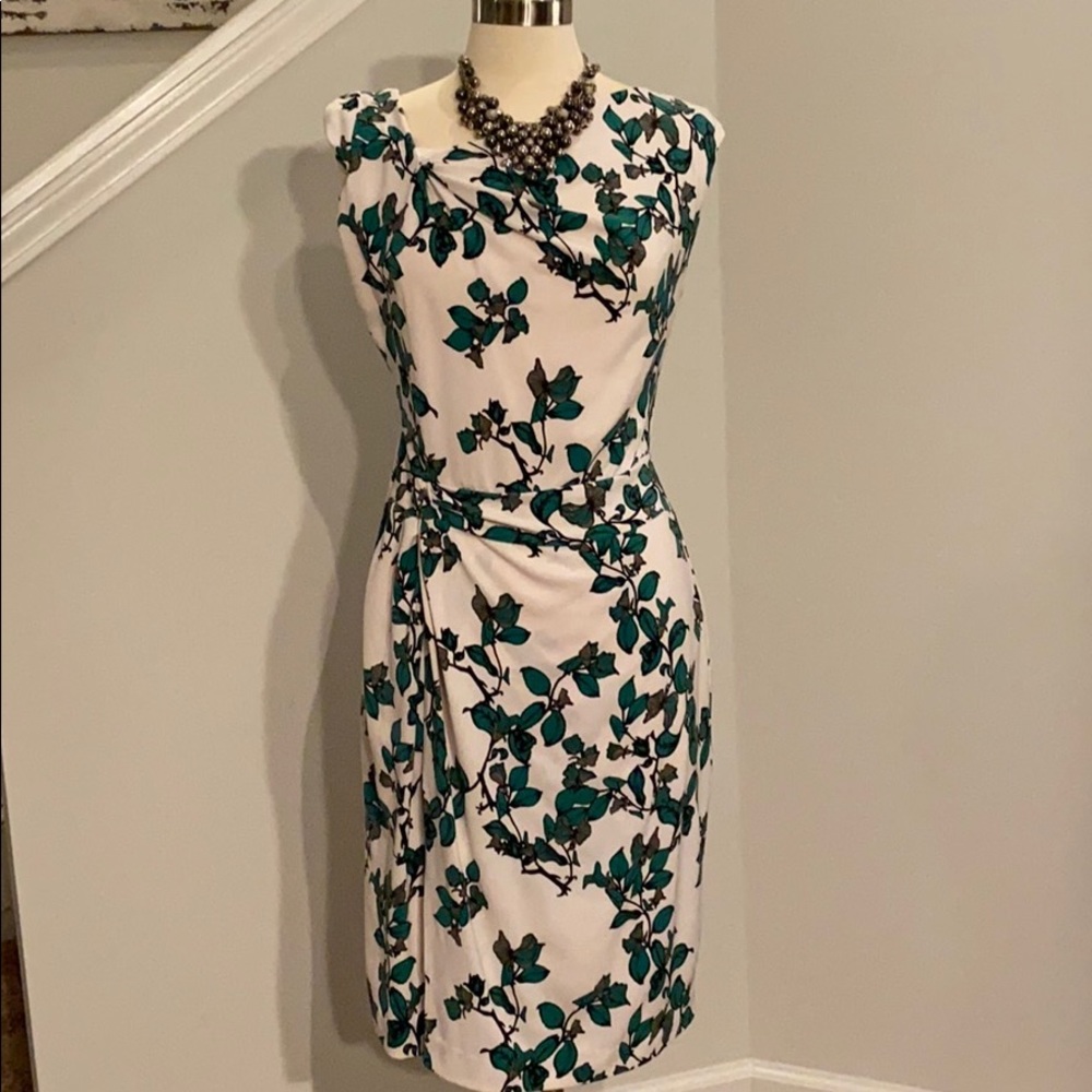 New York and Company Winter White and Green Dress